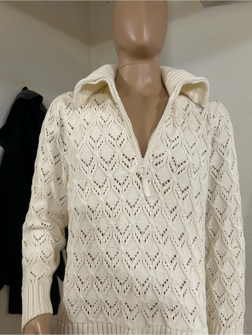Charter Club Cream Open-Knit Pullover (check Vinted)